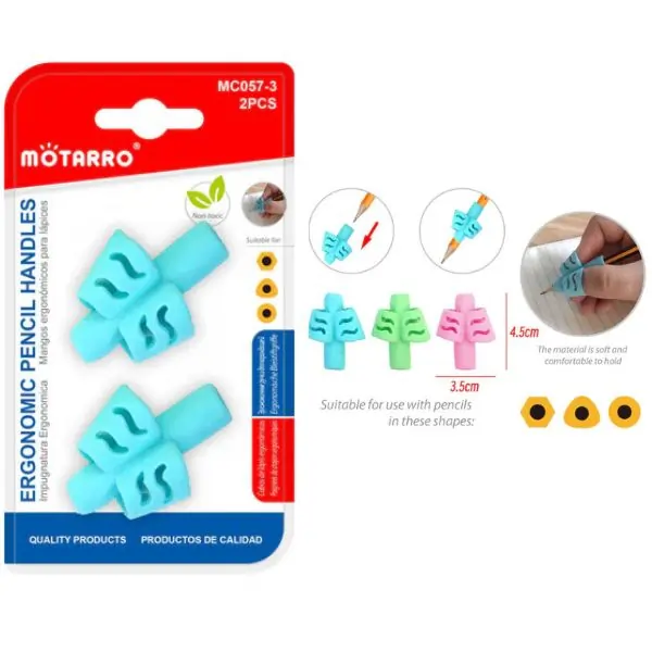 MOTARRO MC057-3 Pencil Handles, Soft Ergonomic Pencil Grips for Kids, Students & Beginners