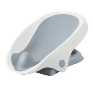 Summer Infant Clean Rinse Baby Bather, Foldable Newborn Bath Seat for Sink or Tub, Adjustable Recline, 0+ Months – Grey/White