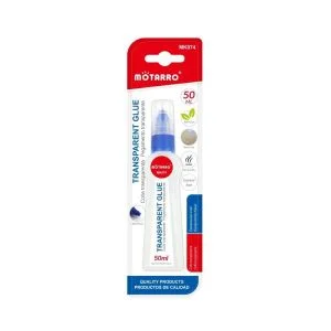MOTARRO Transparent Liquid Glue 50ml (MK074) – Quick-Dry, Non-Toxic Clear Adhesive with Precision Ball Tip for Paper, Cardstock, School & Office Crafts