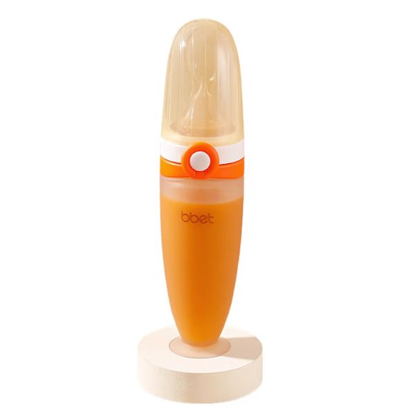 BBET Baby Silicone Spoon Feeder with Squeeze Pouch, BPA-Free Infant Feeding Spoon for Purees, First Stage Baby Food Feeder for Toddlers