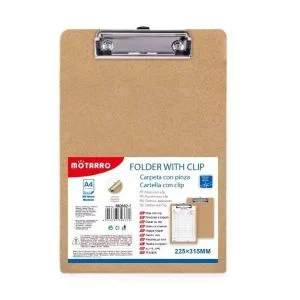 MOTARRO A4 Writing Pad Folder with Clip MQ002-1 - Memo Organizer, Paper Storage & Clipboard, Office Stationery with Flat Head Plate Clamp