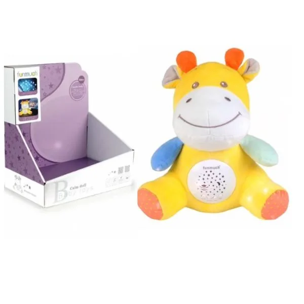 funmuch 2-in-1 Baby Giraffe Projector – Musical Plush Night Light with 10 Lullabies, 5 White Noises & Starry Sky Projection, 5 Volume Levels, Washable & BPA-Free, Newborn to Toddler