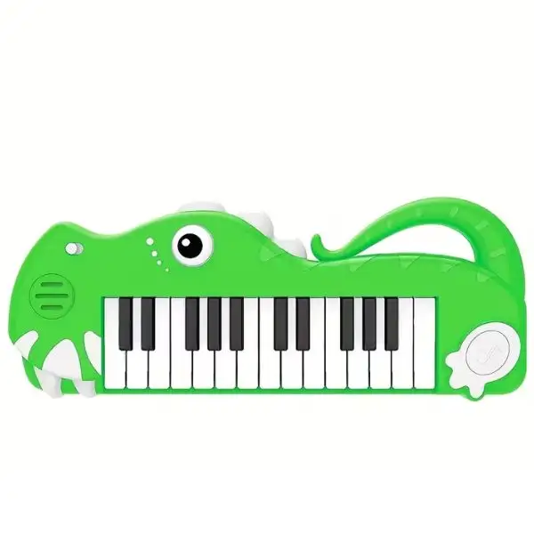 LI JIA Dinosaur Electronic Keyboard for Toddlers - 25 Key Piano Toy with 25 Demo Songs, Music & Play Modes, and Soft Flashing Lights - Educational Musical Instrument Gift for Boys & Girls Ages 3+