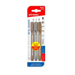 MOTARRO Metal Markers MC091  – Permanent, Quick-Dry Metallic Ink Pens for Writing, Drawing & Crafting on Metal, Glass, Plastic & Wood