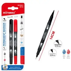 MOTARRO Permanent Marker MC044-2,  Fine Tip, Black Ink, Quick Dry, Waterproof & Fade Resistant – Ideal for Office, School, Home & Industrial Use