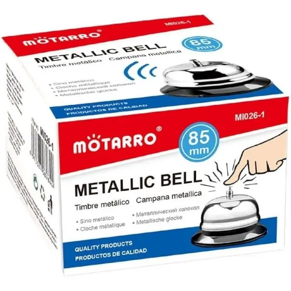 MOTARRO Metallic Bell MI026-1, Loud Service Bell for Desk, Counter & Classroom, Durable Metal Call Bell