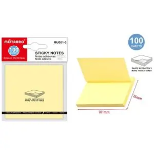MOTARRO Sticky Notes MU001-3, Colorful Self-Adhesive Notepads for Office, School & Home –Memo Pads for Quick Notes, Reminders, and Organization