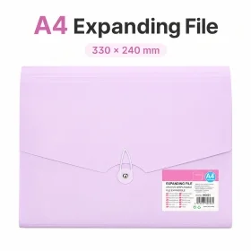 MOTARRO A4 Expanding File Folder MQ021, Large Capacity Accordion Document Organizer, PP Material, 330 × 240 mm, Mint Purple