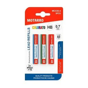 MOTARRO 0.7mm HB Mechanical Pencil Lead Refills – 3 Tubes x 15 Leads (45 Total) MC030-4 – Smooth Writing, Drawing & Sketching