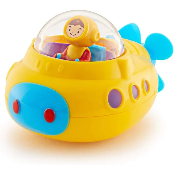 Munchkin Undersea Explorer Bath Toy, Yellow - Motor Skills Development for Toddlers 12M+, Spinning Propeller & Bubble Maker