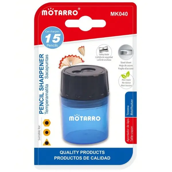 MOTARRO MK040 Pencil Sharpener, Compact Manual Sharpener for Kids, Students & Classroom Use
