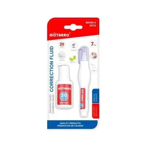 MOTARRO Correction Pen & 20ml Fluid Set MK008-3 – Quick-Dry, Smooth Coverage, 7ml + 20ml