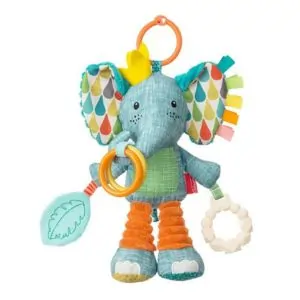 Infantino Go Gaga Playtime Elephant Activity Pal, Soft, Colorful, Multi Sensory Fabrics, 9 Months+, 17 x 8.5 x 30 cm - Multicolor