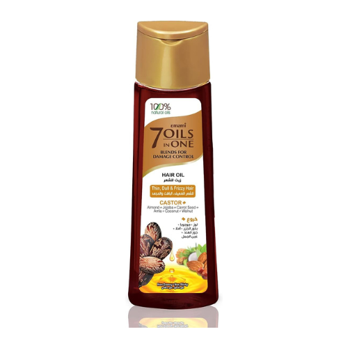 Emami 7 oils in 1 Blends For Damage Control Hair Oil for Thin, Dull and Fizzy Hair - Castor - 100 ml (48Pcs/Ctn)