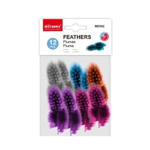 MOTARRO 12PCS Craft Feathers Set ME092 – Natural & Dyed Feathers for DIY Art Projects, School Crafts, Home Décor & Costume Making