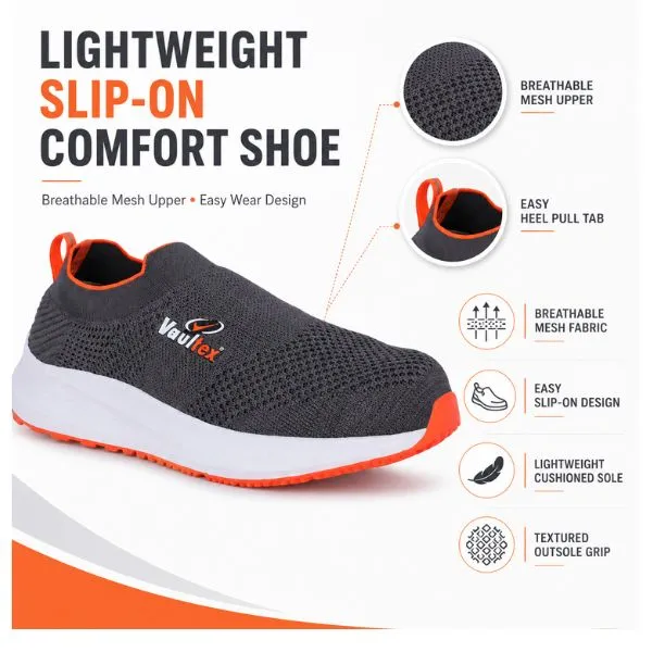 Vaultex MKN Low Ankle Safety Shoes Grey White – Steel Toe Protective Footwear with Breathable Mesh & Oil-Resistant Sole