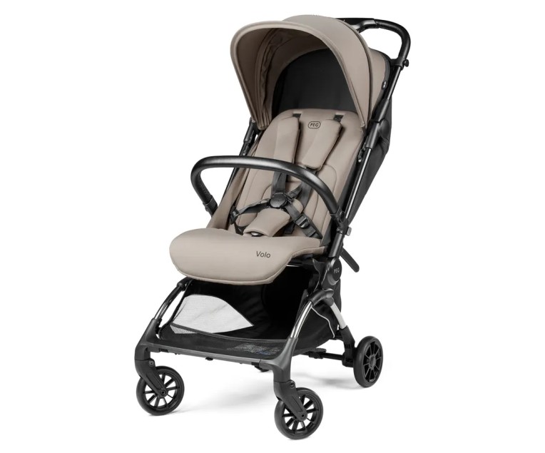Peg Perego Volo Cabin Stroller, Ultra-Compact, Lightweight, Italian Style Safety, 0 Months+,Beige, L 44.5 x B 81 x H 100 cm