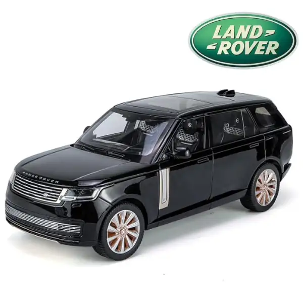 Land Rover 1:18 Official Licensed Range Rover Diecast SV 2022 Model Car – Alloy Metal SUV Collectible Toy with Opening Doors, Sound & Light for Kids & Adults (Black)