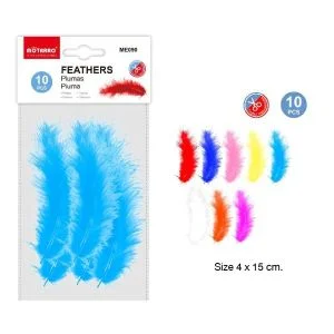 MOTARRO 10PCS Craft Feathers Set ME090 – Natural & Dyed Feathers for DIY Art Projects, School Crafts, Home Décor & Costume Making
