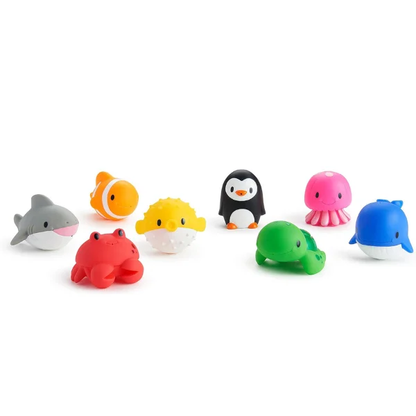 Munchkin Ocean™ Bath Squirts, Pack of 8 - Squirting Ocean Creatures Bath Toys, 9 Months+