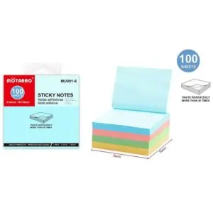 MOTARRO Sticky Notes MU001-6, Colorful Self-Adhesive Notepads for Office, School & Home – Memo Pads for Quick Notes, Reminders, and Organization