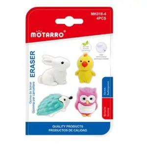MOTARRO Animal Shaped Fancy Erasers MK018-4, Cute Erasers for Kids, School, Art Projects & Creative Activities