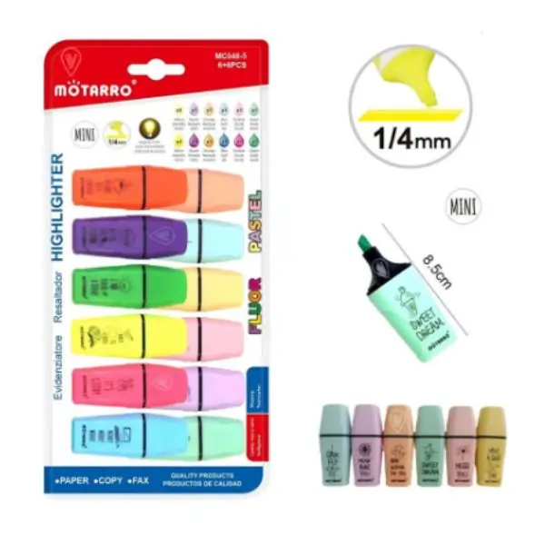 MOTARRO Highlighter Pens 12 Pack MC048-5 – Fluorescent Marker Set for School, Office & Study