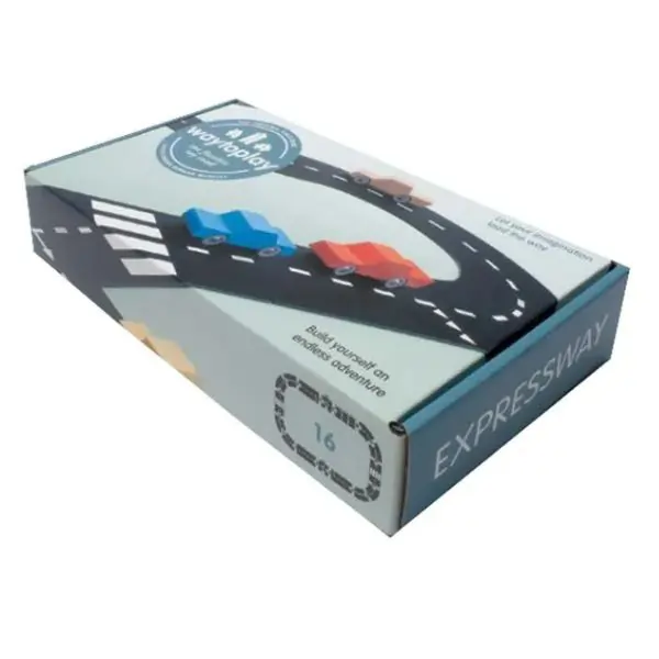 Waytoplay Expressway – 16 Piece Flexible Road Track Set for Kids, Open-Ended Play, STEM Learning Toy