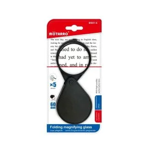 MOTARRO 60mm Handheld Magnifying Glass MI001-6, 5X Magnification – Ideal for Kids, Students & Office Use – Black