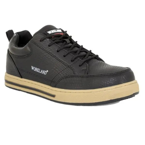 Workland SBP Anti-Slip Low Ankle Shoes for Men, Non-Metal Steel Toe, Protective Work Footwear, Black
