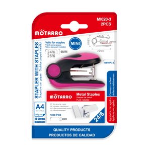 MOTARRO Mini Stapler with Staples MI020-3 – Compact Handheld Stapler for Office, School & Home Use – Includes Staples, Durable & Portable Design