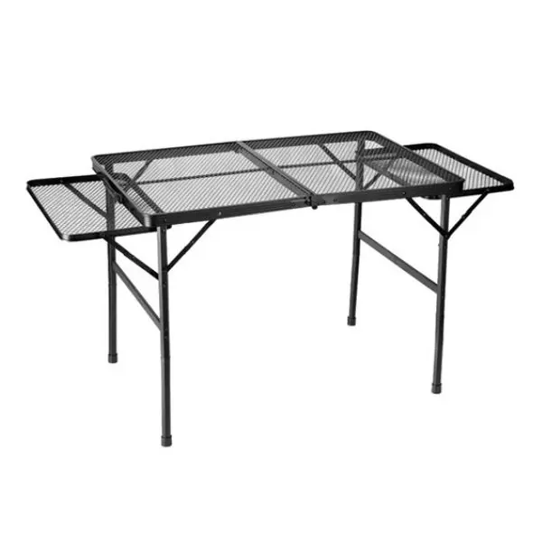 AL ARQAM Folding Grill Table, Portable Camping Table with Heat-Resistant Top, Adjustable Height Outdoor Table for BBQ, Picnic & Camping