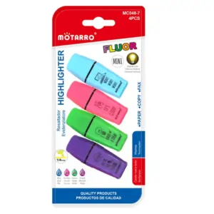 MOTARRO Premium Highlighter Set MC048-7, Dual Tip Fluorescent Marker Pens for School, Office & Home