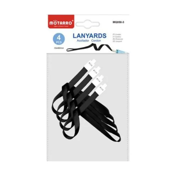 MOTARRO ID Card Lanyards MQ058-3, 4 Pack, Durable Neck Lanyards with Metal Clip for Keys, Badges & ID Cards