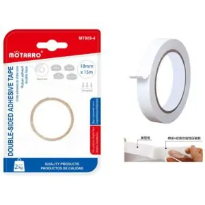 MOTARRO Double Sided Tape MT009-4 (18mm x 15m) – Strong Adhesive Mounting Tape for Home, Office & Crafts – Heavy Duty Two-Sided Tape for DIY & Wall Décor