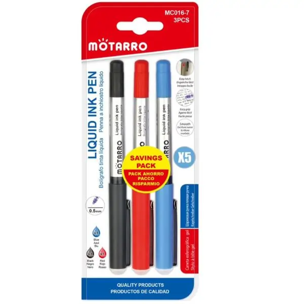 MOTARRO Gel Ink Pen, MC016-7 Liquid Ink Writing Pen for Smooth Writing, Note Taking, and Office Use
