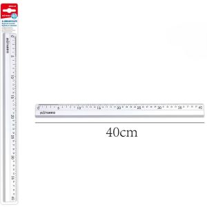 MOTARRO 40cm Aluminum Ruler MI043-40 – Precision Metal Measuring Tool with Inch & Metric Scales, Non-Slip Straight Edge for Office, School, and Drafting