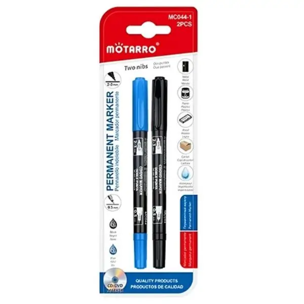 MOTARRO Permanent Marker MC044-1, Multicolor Assorted Permanent Markers, Quick Dry, Fade & Water-Resistant Ink