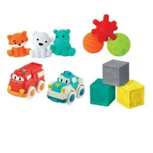 Infantino Baby's 1st Playset - Sensory & Educational 11-Piece Toys, Fun Colors Animals Shapes, 0M+