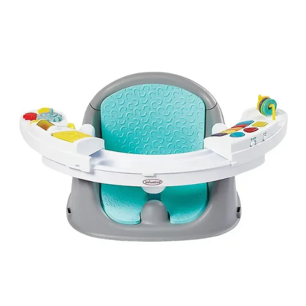 Infantino Music & Lights 3-In-1 Discovery Booster Seat - Interactive Play, Snacks, Secure, for 6m-3y, 43.2x23.8x38.1cm, Sensory & Motor Skill Development
