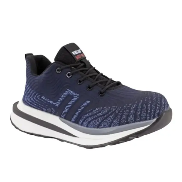 Workland SBP Low Ankle Shoes for Men, Non-Metal Steel Toe, Slip Resistant Protective Work Shoes, Navy & Light Blue