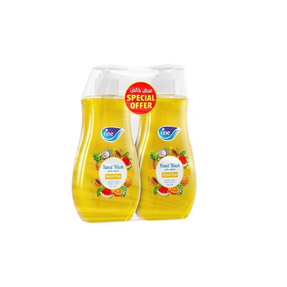 FINE Hand Wash Tropical Fruits 450ml – Gentle Cleansing with Fresh Fruity Fragrance – 6ST/CTN