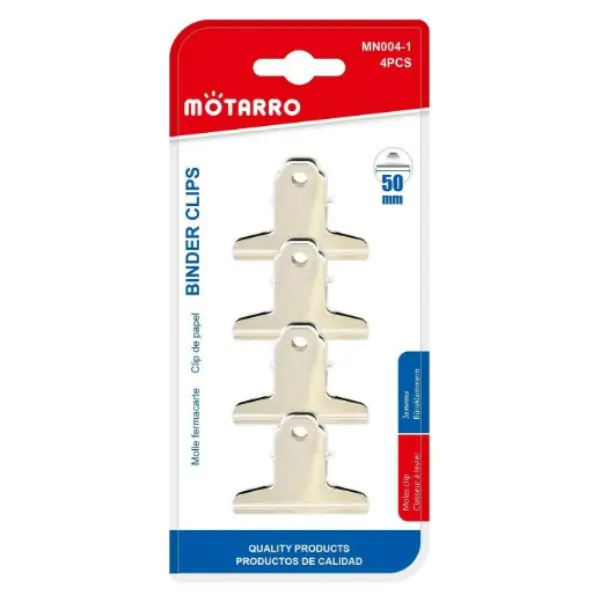 MOTARRO MN004-1 Binder Clips | Heavy Duty Metal Paper Binder Clips | Office, School & Home Use