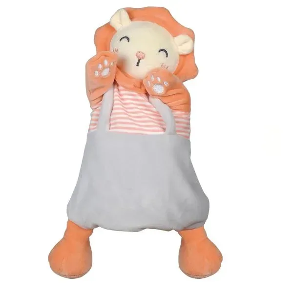 funmuch Baby Lion Hand Puppet – Soft Plush Security Comforter with Teether Trainer, Interactive Storytelling & Sensory Toy for Newborns, Washable Polyester, 0 Months+