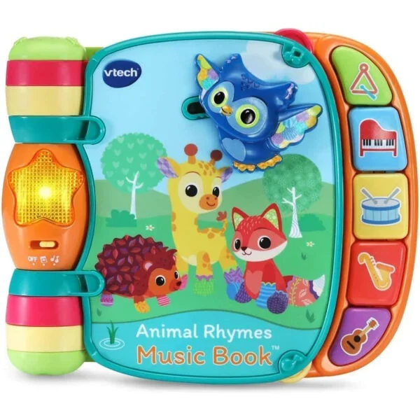 VTech Animal Rhymes Music Book - Interactive Nursery Rhymes Book with Twists, Turns & Slides, 1-3 Years, English Version