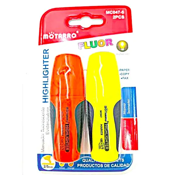 MOTARRO Highlighter Pens MC047-5, Fluorescent Marker Highlighters with Chisel Tip for School, Office & Study