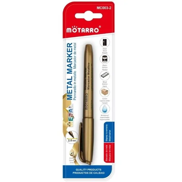MOTARRO Metal Marker MC003-2, Permanent Marker for Metal, Waterproof Industrial Marking Pen