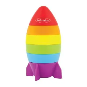 Infantino Rocket Stacker, Lightweight, Easy To Grasp, 12 Months+, 19.7 x 10 cm, Multicolor
