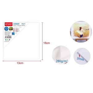 MOTARRO Canvas 13x18cm MP133-1, 280G, 3mm Thick Premium Stretched Artist Canvas for Acrylic, Oil & Watercolor Painting – Durable & Ready to Use
