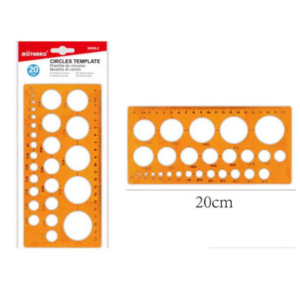 MOTARRO Circle Template MI050-2 – Durable Plastic Drawing & Drafting Stencil for School, Office & Art Projects – Precise Circle Ruler for Geometry, Crafts & Technical Drawing